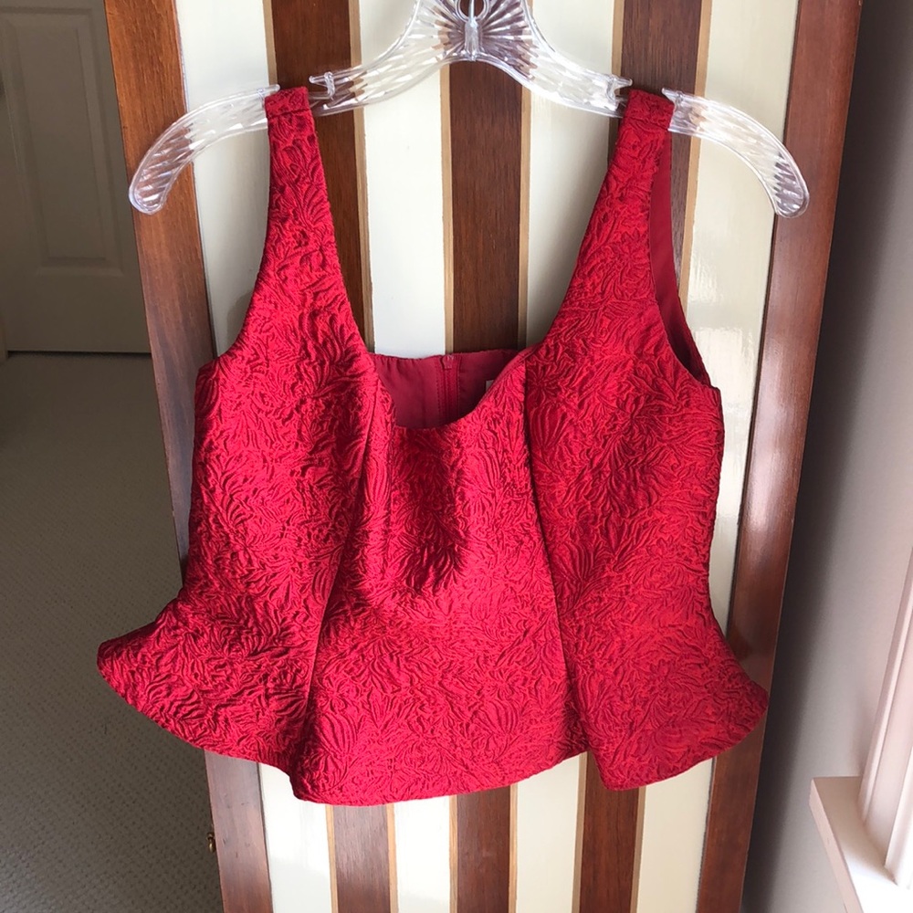 KEEPSAKE the Label Red Sleeveless Bustier Peplum Tank Top